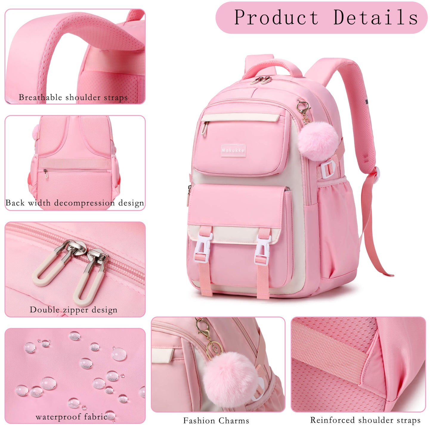Makukke School Backpack Set for Girls & Boys