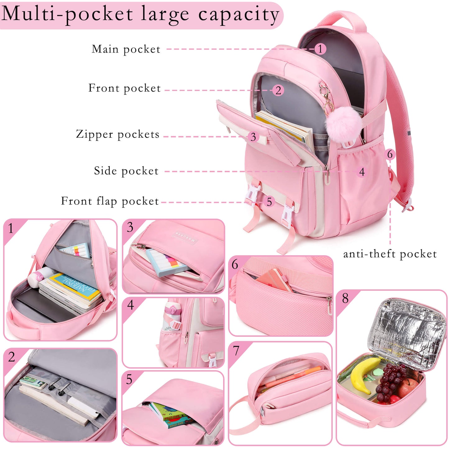 Makukke School Backpack Set for Girls & Boys