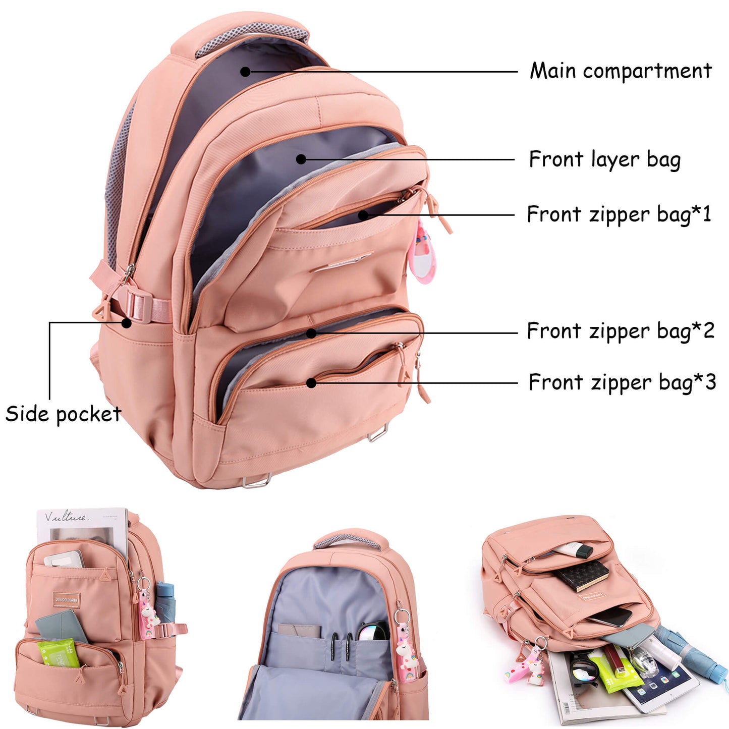 Makukke Girls Backpacks for School(Gift Pendant)