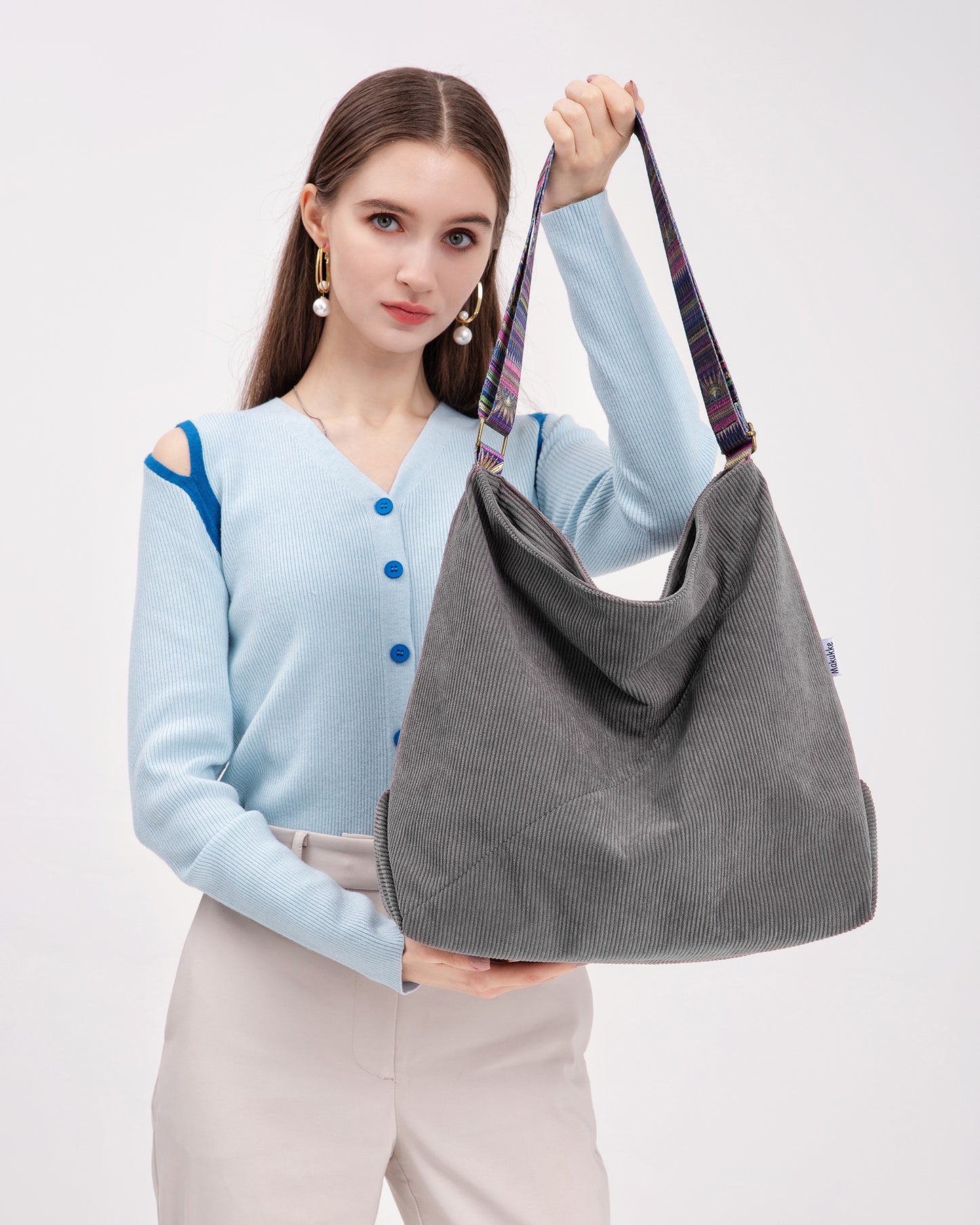 Makukke Corduroy Tote Bags for Women