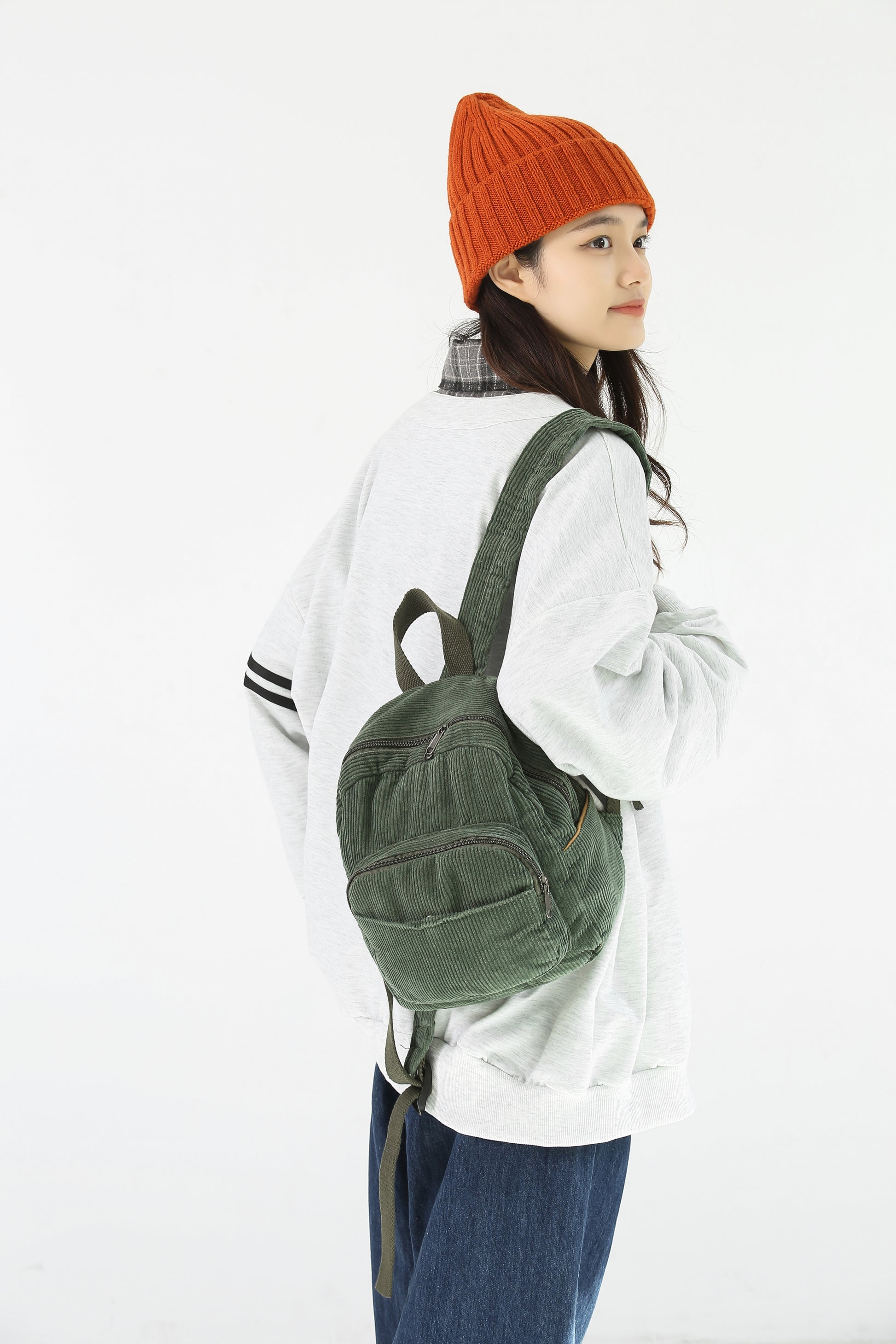 corduroy mini backpack moss Makukke Mini Corduroy Backpack – makukke