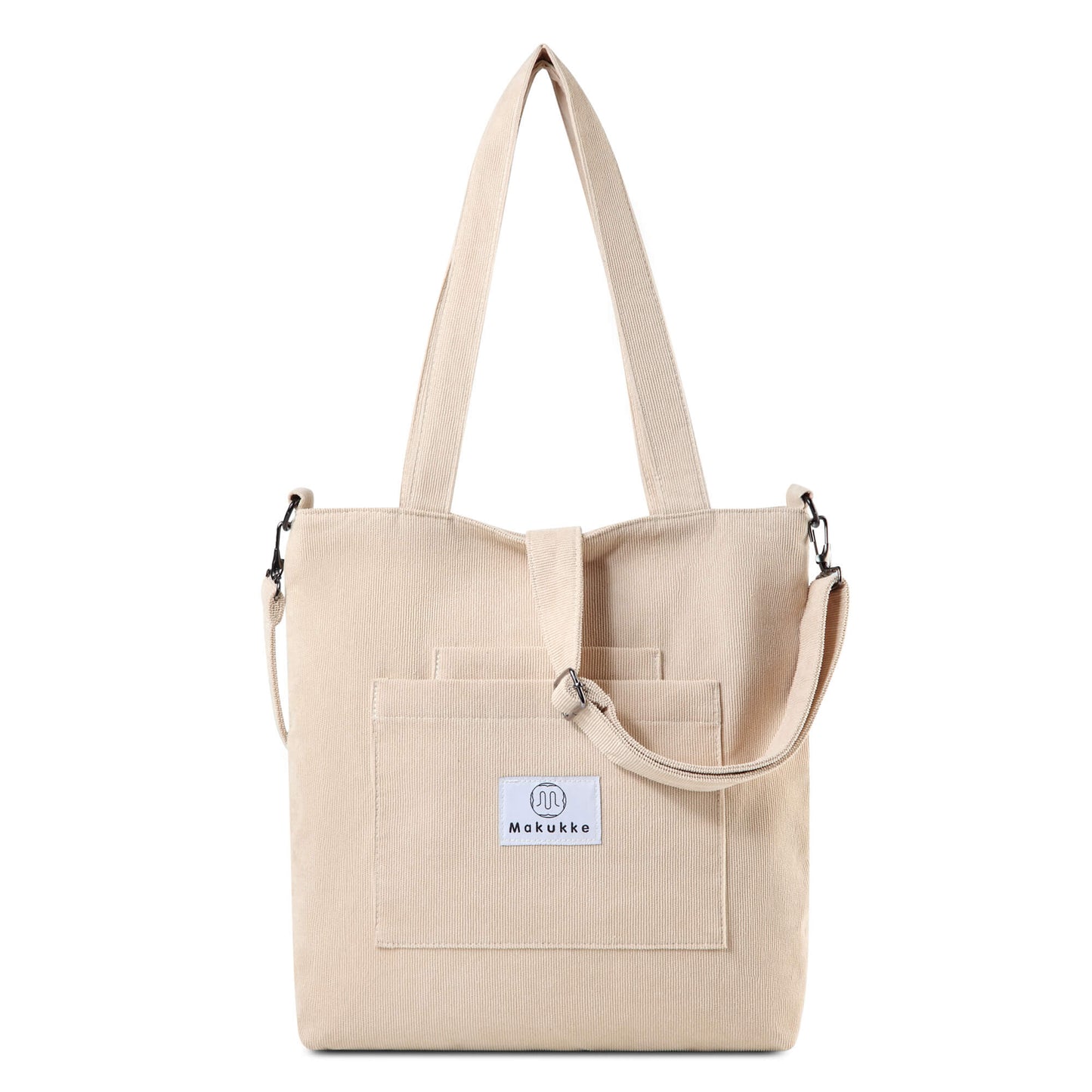 Makukke Corduroy Tote Bag with Zipper