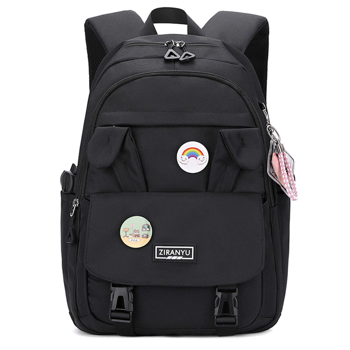 Cute black backpacks for school sale