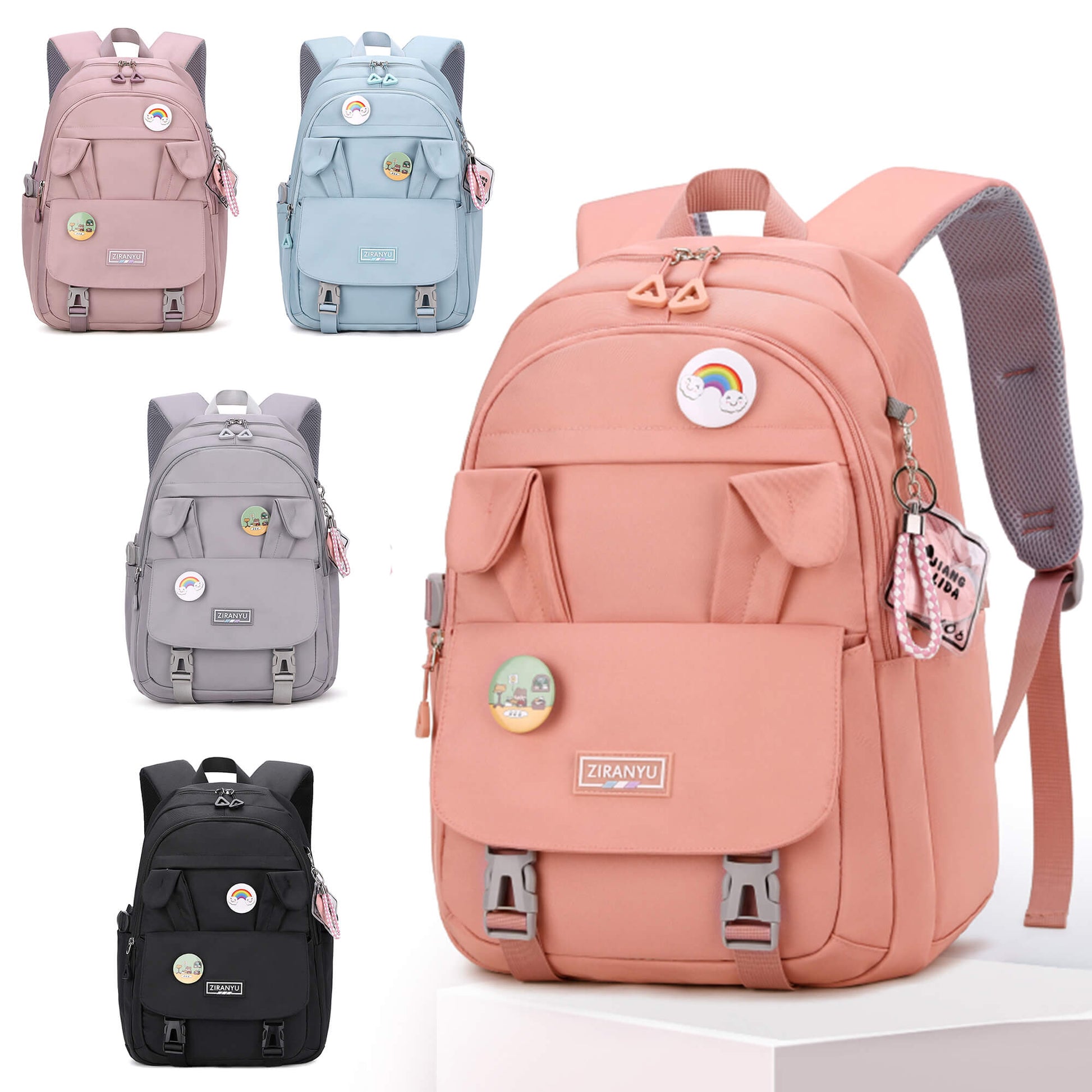 Cyflymder New 4Pcs/set Canvas School Laptop Backpacks Women Cute School Bags  for Teenage Girls Bookbags College Travel Backpacks | Cute school bags,  Laptop backpack women, School bags