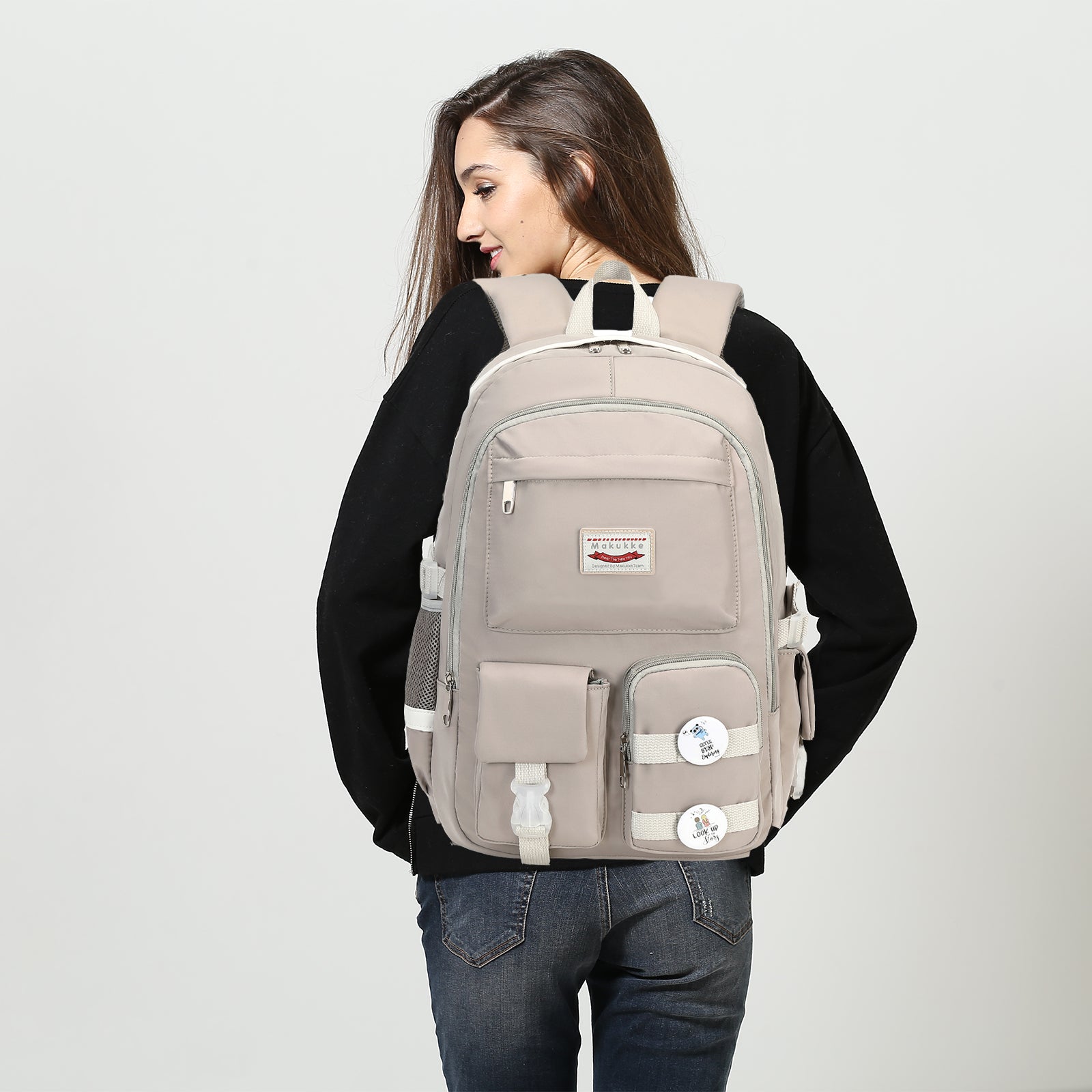 Girls clearance grey backpack