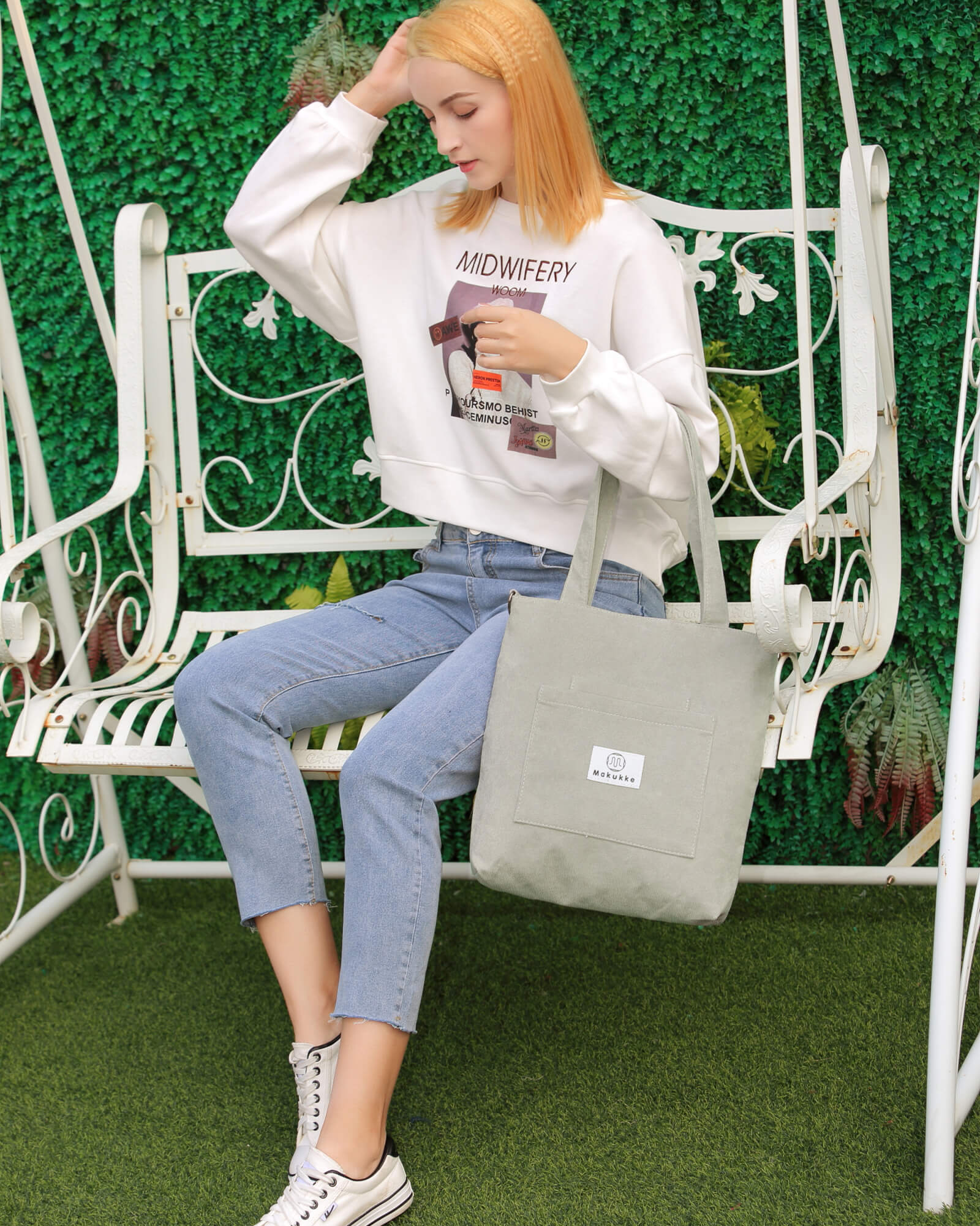 Makukke Corduroy Tote Bag with Zipper – makukke